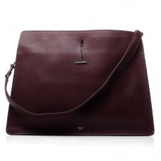 Celine Original Leather Shoulder Bag Wine Red 3355