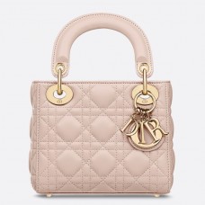 Dior Poudre Lambskin Mini Lady Dior Bag With Chain Dior Poudre Lambskin Mini Lady Dior Bag With Chain