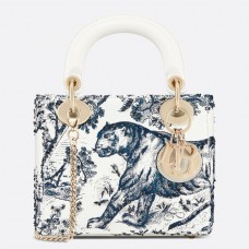 Dior Toile De Jouy Mini Lady Dior Bag With Chain Dior Toile De Jouy Mini Lady Dior Bag With Chain