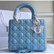 Dior Medium Lady Dior Bag In Celeste Lambskin Dior Medium Lady Dior Bag In Celeste Lambskin