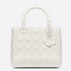 Dior Medium Lady Dior Bag In White Ultra Matte Calfskin