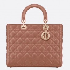Dior Large Lady Dior Bag In Powder Cannage Lambskin