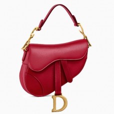 Dior Mini Saddle Bag In Red Calfskin Dior Mini Saddle Bag In Red Calfskin