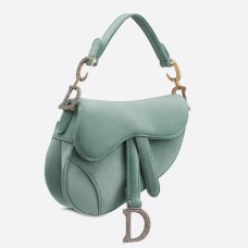 Dior Mini Saddle Bag In Sea Green Velvet Dior Mini Saddle Bag In Sea Green Velvet