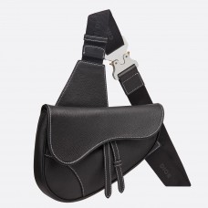 Dior Men's Saddle Belt Bag In Black Grained Calfskin Dior Men's Saddle Belt Bag In Black Grained Calfskin