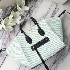 Celine Medium Phantom Bag In Stripes Textile Green Celine Medium Phantom Bag In Stripes Textile Green
