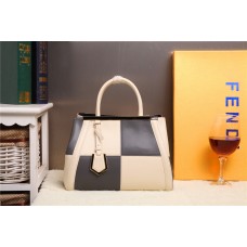 Fendi 2Jours Multicolor Beige/Black Calfskin Leather Bag F168