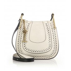 Chloe Hayley Small Perforated Leather Crossbody Bag White Chloe Hayley Small Perforated Leather Crossbody Bag White