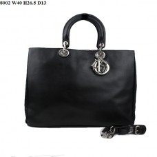 Dior Diorissimo Jumbo Bag Black Nappa Leather (Silvery Hardware) 8002