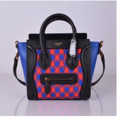 Celine Small Luggage Tote Black Houndstooth