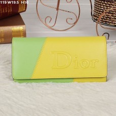 Christian Dior Multicolor Yellow/Lime Flap Wallet 119